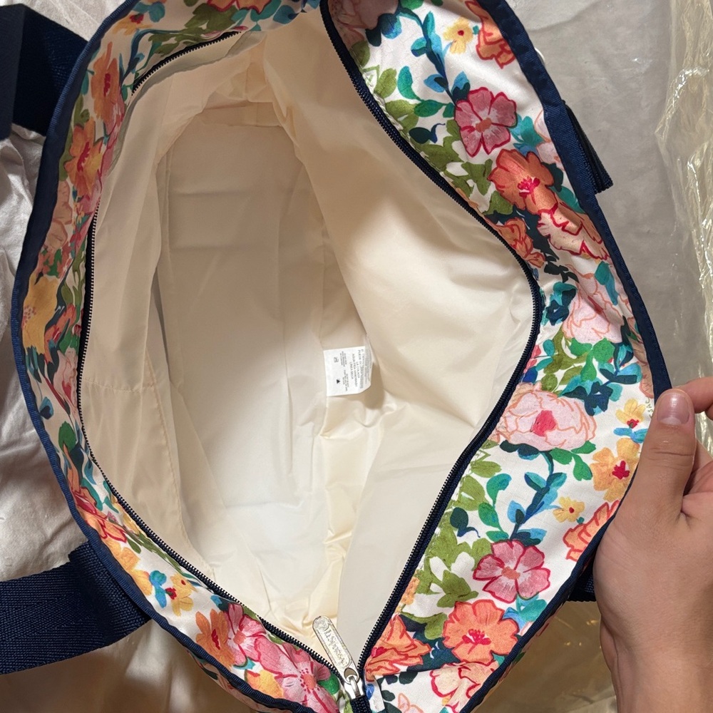 LeSportsac Navy and Floral Tote Bag - Picture 8 of 16
